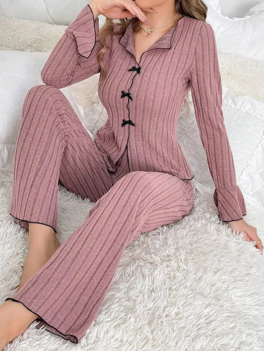 Women’s Cozy 2-Piece Pajama Set for Fall & Winter
