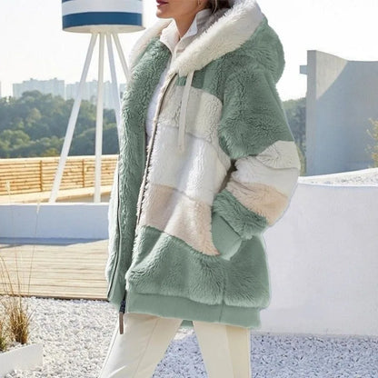 Women’s Oversized Plush Hooded Jacket