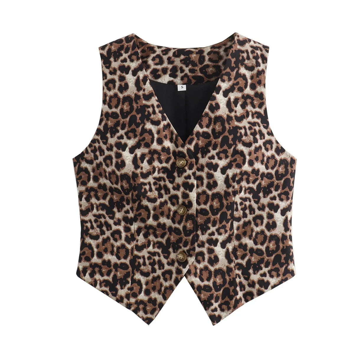 Women’s V-Neck Leopard Cropped Vest