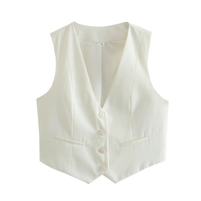 Women’s Cropped Suit Vest