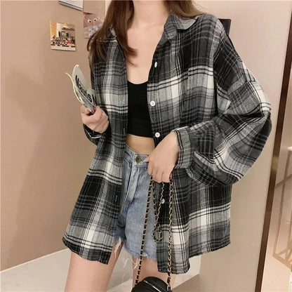 Women’s Plaid Button-Down Shirt
