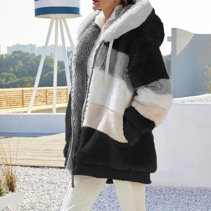 Women’s Oversized Plush Hooded Jacket