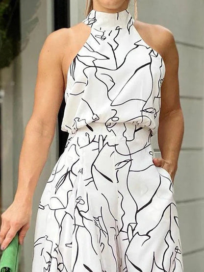 Women’s Halter Neck Wide Leg Jumpsuit