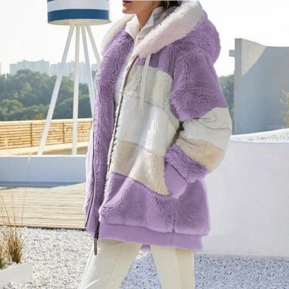 Women’s Oversized Plush Hooded Jacket