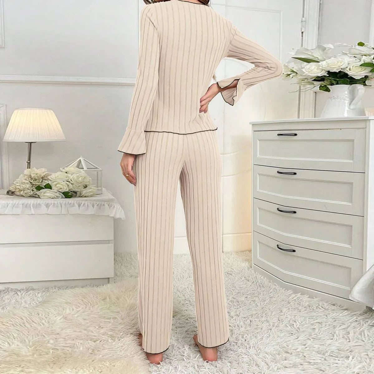 Women’s Cozy 2-Piece Pajama Set for Fall & Winter