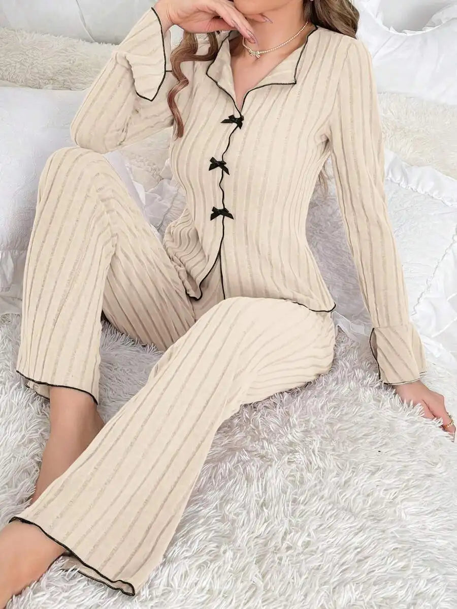 Women’s Cozy 2-Piece Pajama Set for Fall & Winter
