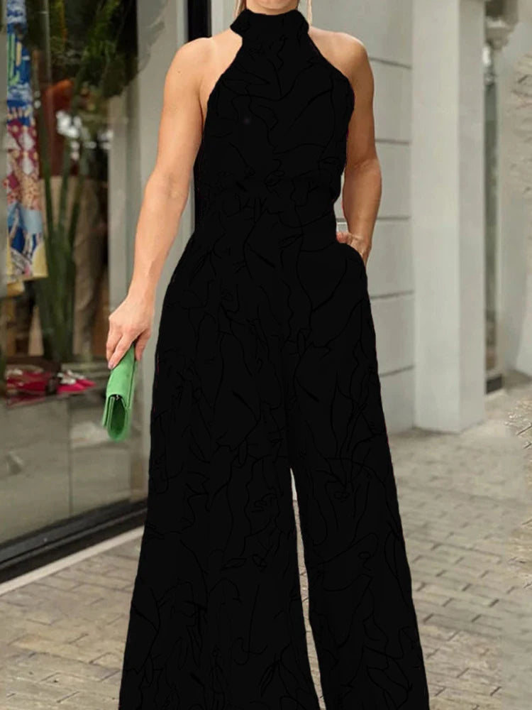 Women’s Halter Neck Wide Leg Jumpsuit