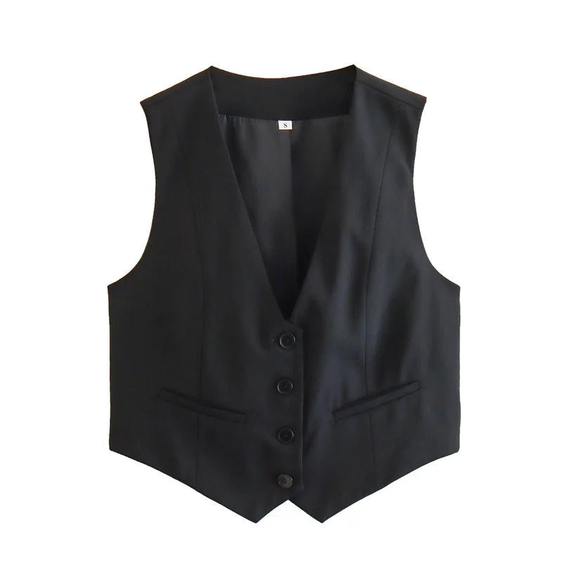 Women’s Cropped Suit Vest