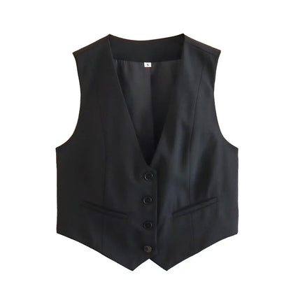 Women’s Cropped Suit Vest