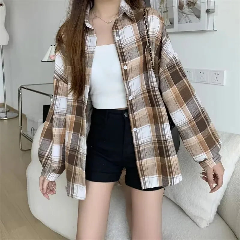 Women’s Plaid Button-Down Shirt