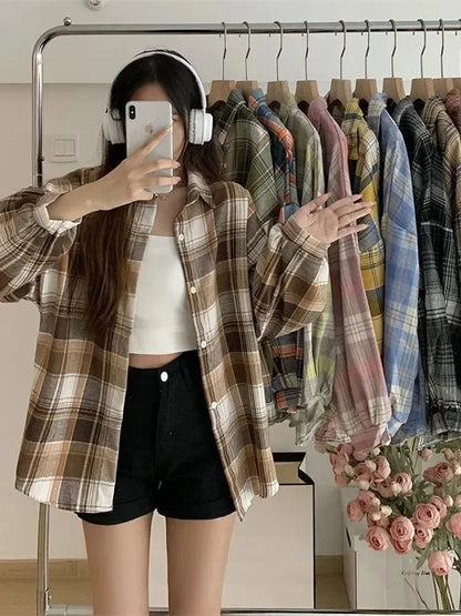 Women’s Plaid Button-Down Shirt