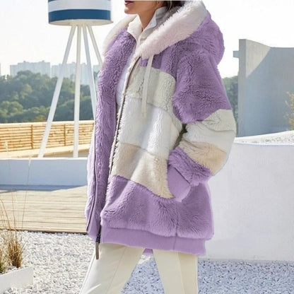 Women’s Oversized Plush Hooded Jacket